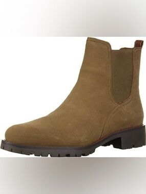 Sam Edelman Women's Waterproof JACLYN LugSole Chelsea Ankle Boots Dark Taupe